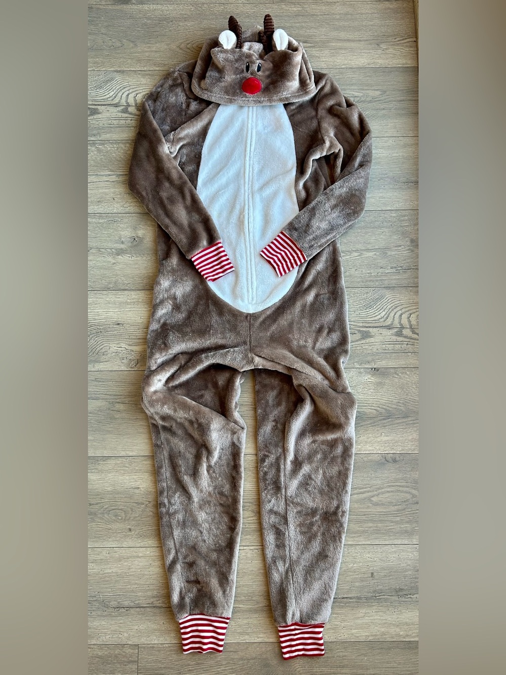 North Pole Reindeer Onesie with Hood